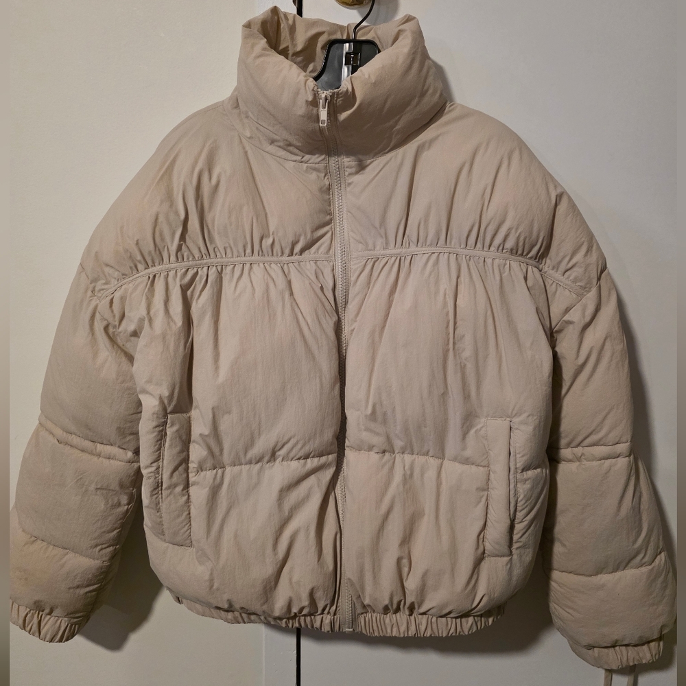 Talulah, Cream Puffer Jacket w/ Bows, Medium